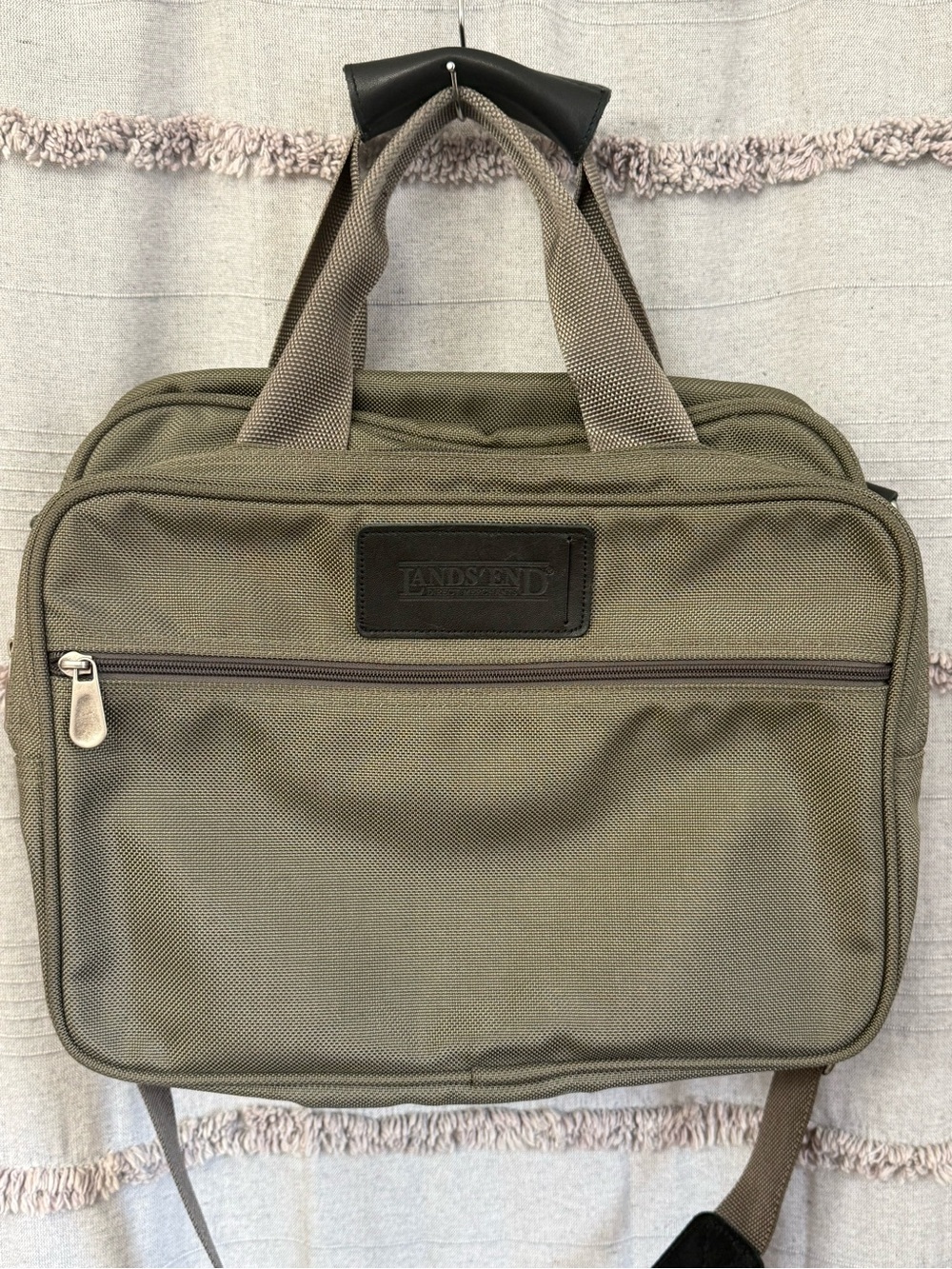 Lands End Direct Merchants Olive Green Messenger Bag w/Shoulder Strap